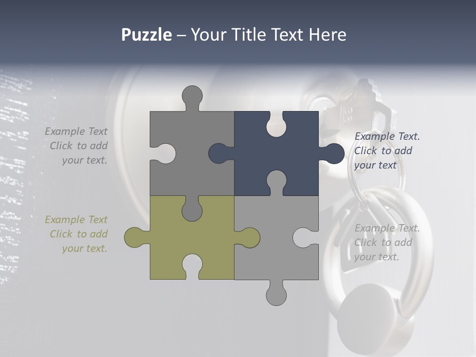 Key On A Keychain In The Lock Of A Front Door PowerPoint Template