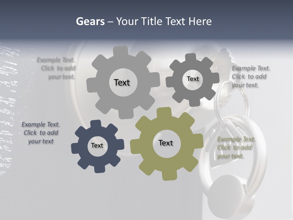 Key On A Keychain In The Lock Of A Front Door PowerPoint Template