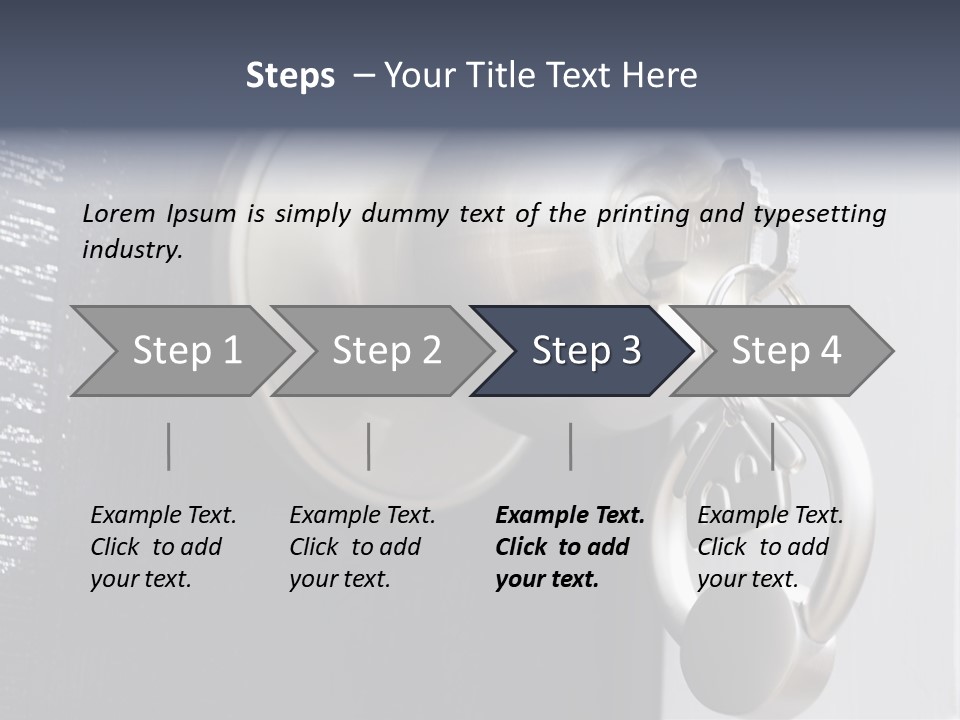 Key On A Keychain In The Lock Of A Front Door PowerPoint Template