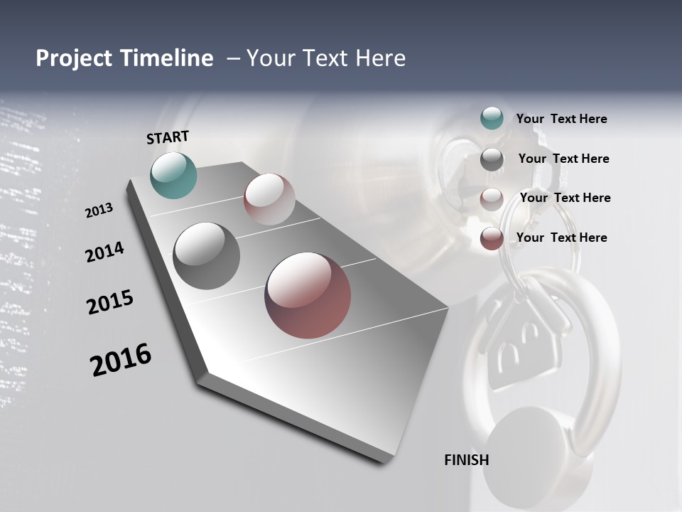 Key On A Keychain In The Lock Of A Front Door PowerPoint Template