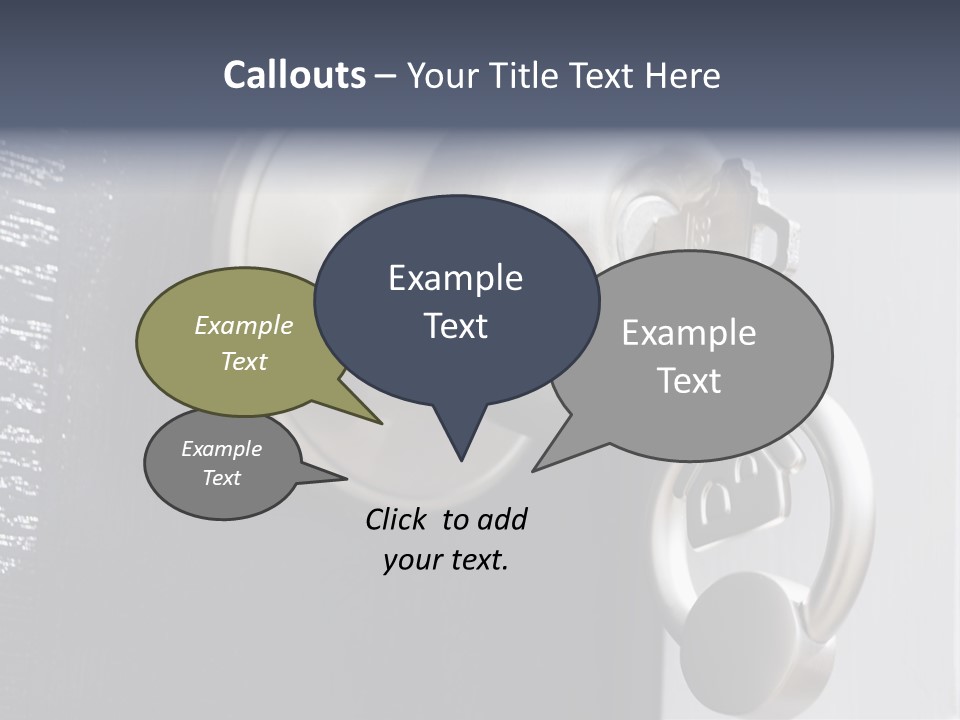 Key On A Keychain In The Lock Of A Front Door PowerPoint Template