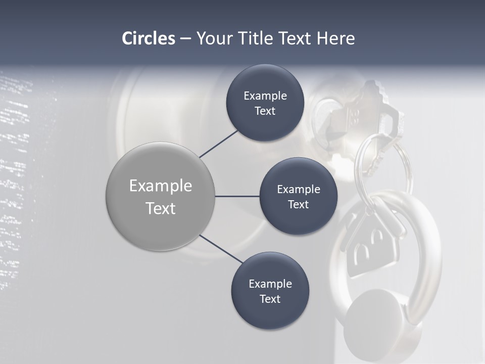 Key On A Keychain In The Lock Of A Front Door PowerPoint Template
