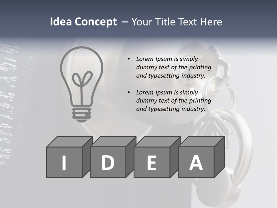 Key On A Keychain In The Lock Of A Front Door PowerPoint Template