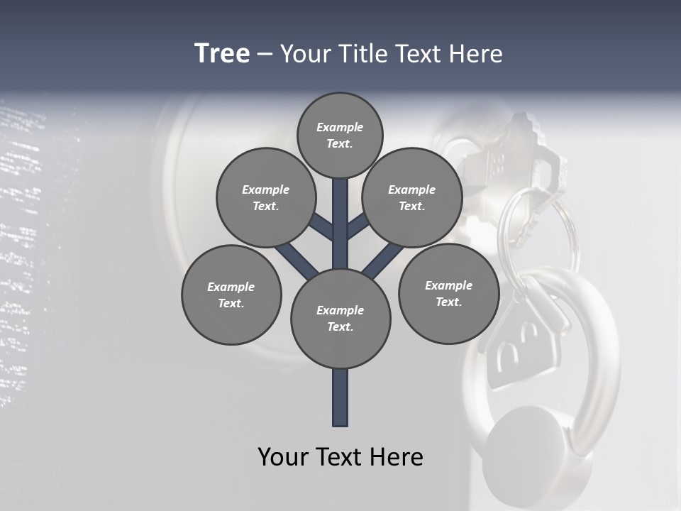 Key On A Keychain In The Lock Of A Front Door PowerPoint Template