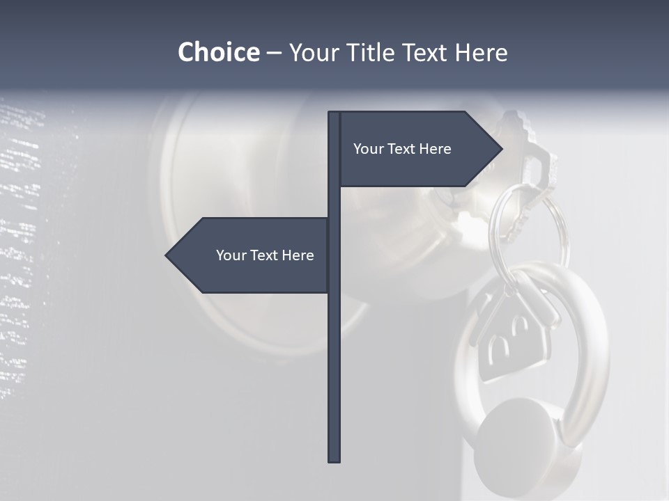 Key On A Keychain In The Lock Of A Front Door PowerPoint Template