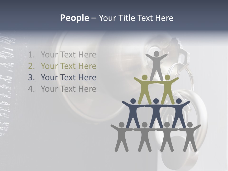 Key On A Keychain In The Lock Of A Front Door PowerPoint Template