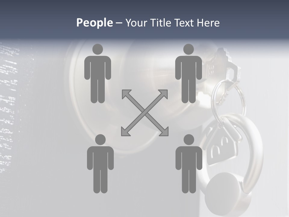 Key On A Keychain In The Lock Of A Front Door PowerPoint Template