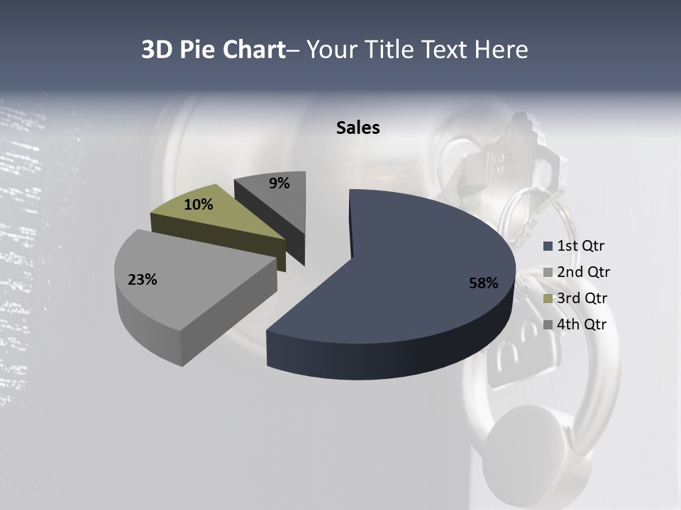 Key On A Keychain In The Lock Of A Front Door PowerPoint Template