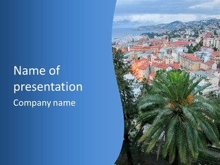 Italy. Panorama Of San Remo. PowerPoint Template