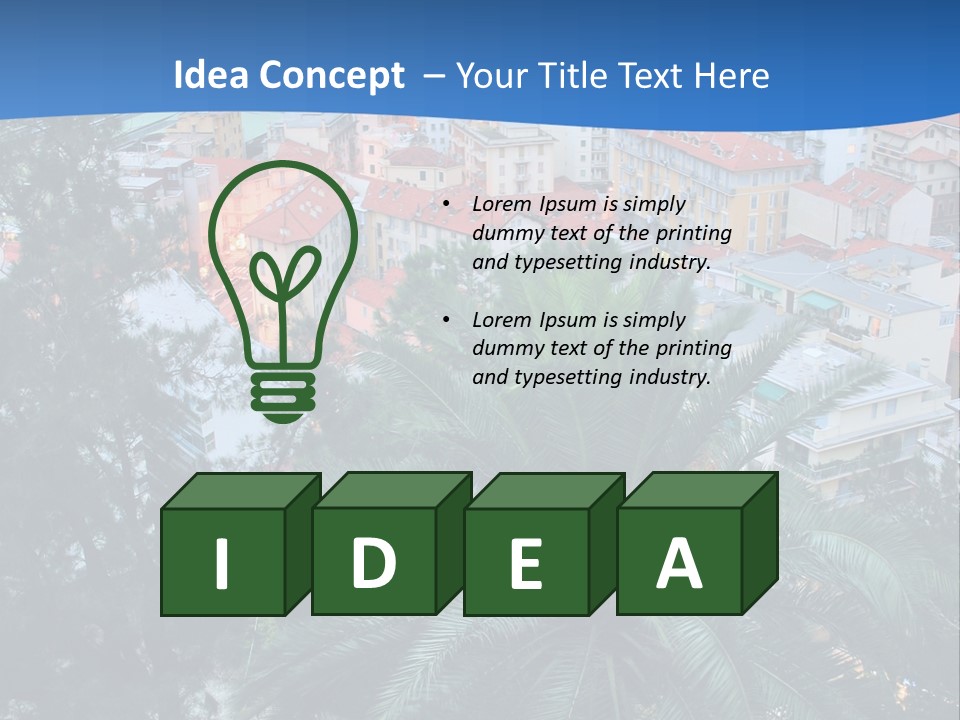 Italy. Panorama Of San Remo. PowerPoint Template