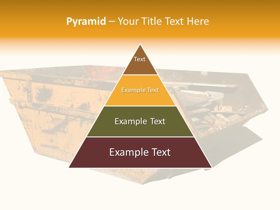 Old Yellow Builders Skip, Isolated On White, Clipping Paths For Skip And Shadow. PowerPoint Template