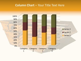 Old Yellow Builders Skip, Isolated On White, Clipping Paths For Skip And Shadow. PowerPoint Template