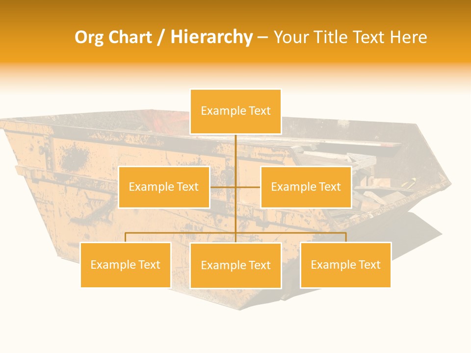 Old Yellow Builders Skip, Isolated On White, Clipping Paths For Skip And Shadow. PowerPoint Template