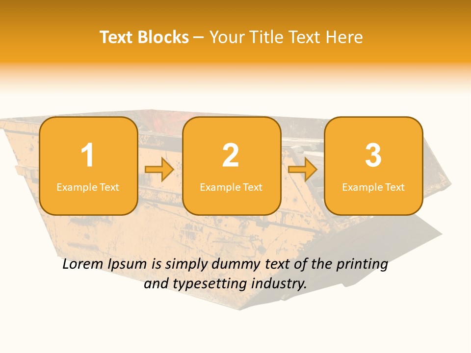 Old Yellow Builders Skip, Isolated On White, Clipping Paths For Skip And Shadow. PowerPoint Template