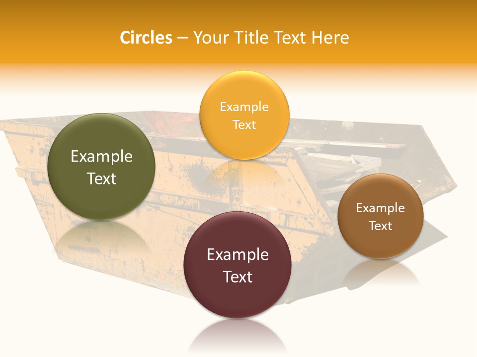 Old Yellow Builders Skip, Isolated On White, Clipping Paths For Skip And Shadow. PowerPoint Template