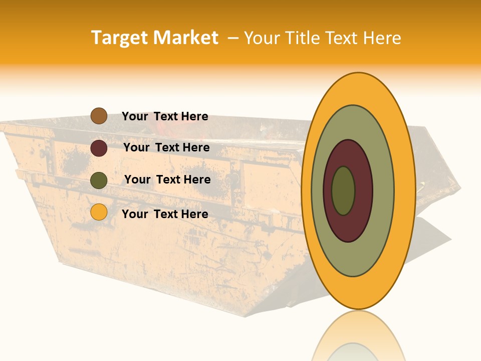Old Yellow Builders Skip, Isolated On White, Clipping Paths For Skip And Shadow. PowerPoint Template