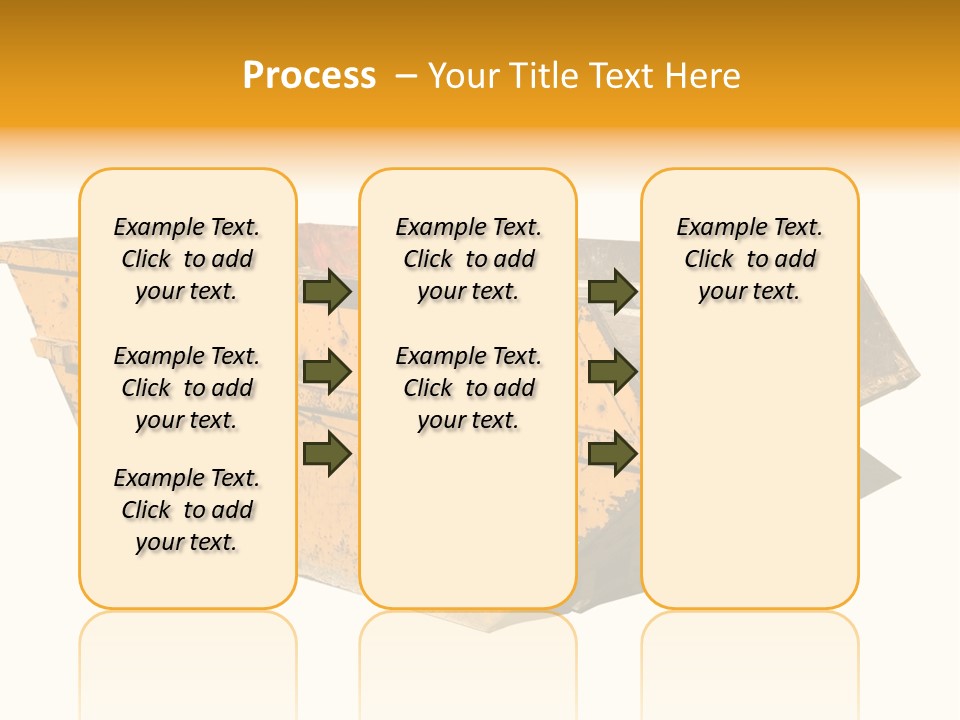 Old Yellow Builders Skip, Isolated On White, Clipping Paths For Skip And Shadow. PowerPoint Template