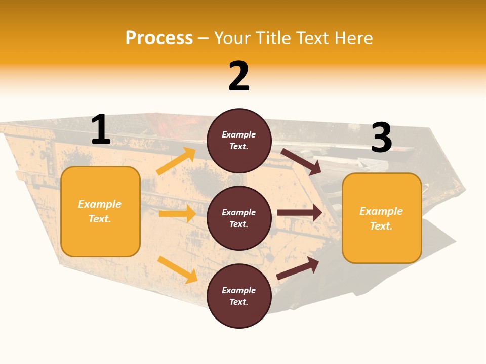 Old Yellow Builders Skip, Isolated On White, Clipping Paths For Skip And Shadow. PowerPoint Template