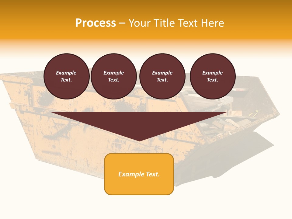 Old Yellow Builders Skip, Isolated On White, Clipping Paths For Skip And Shadow. PowerPoint Template