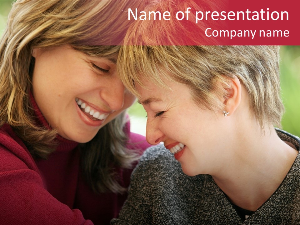 2 Women Having A Good Time Together PowerPoint Template