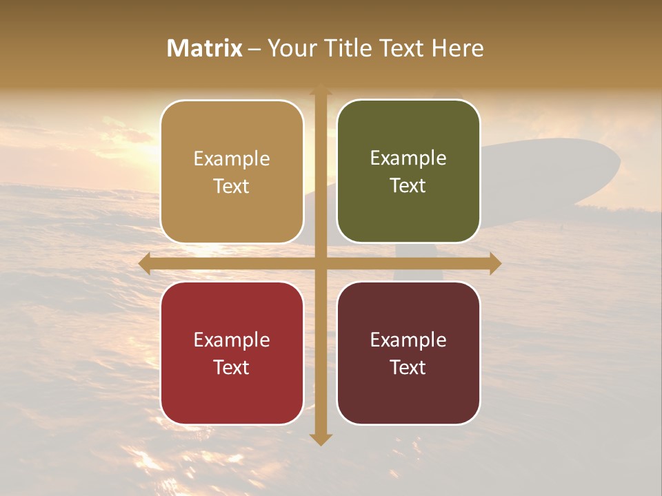 Silhouette Of Surfer At Sunset PowerPoint Template