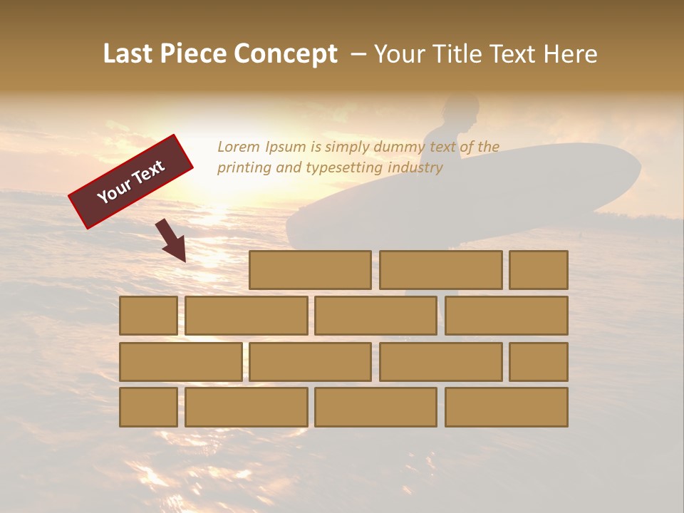 Silhouette Of Surfer At Sunset PowerPoint Template