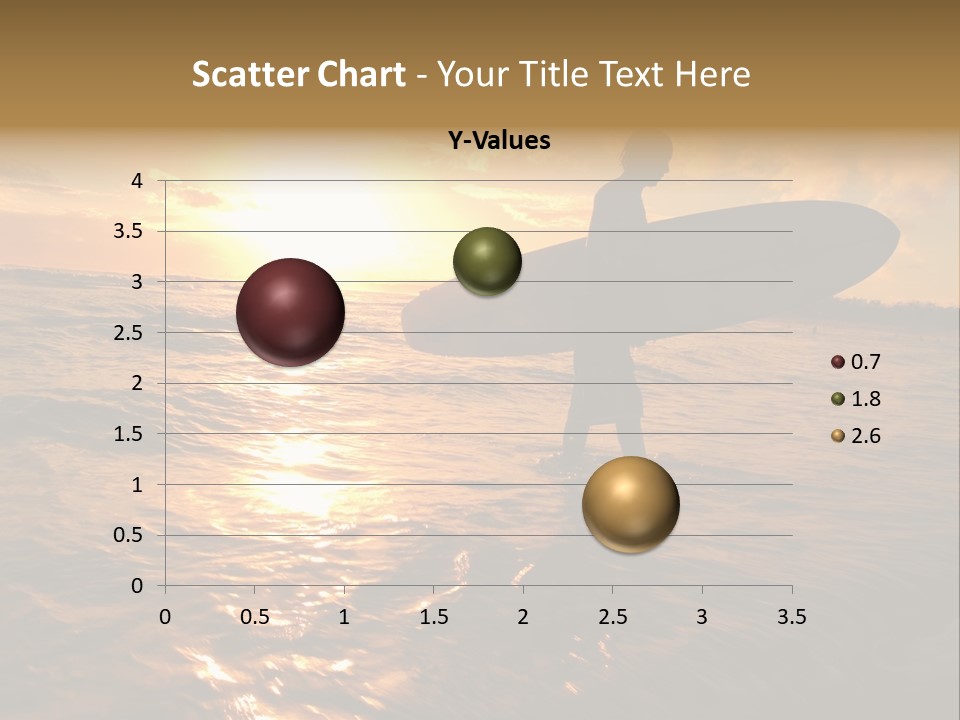 Silhouette Of Surfer At Sunset PowerPoint Template