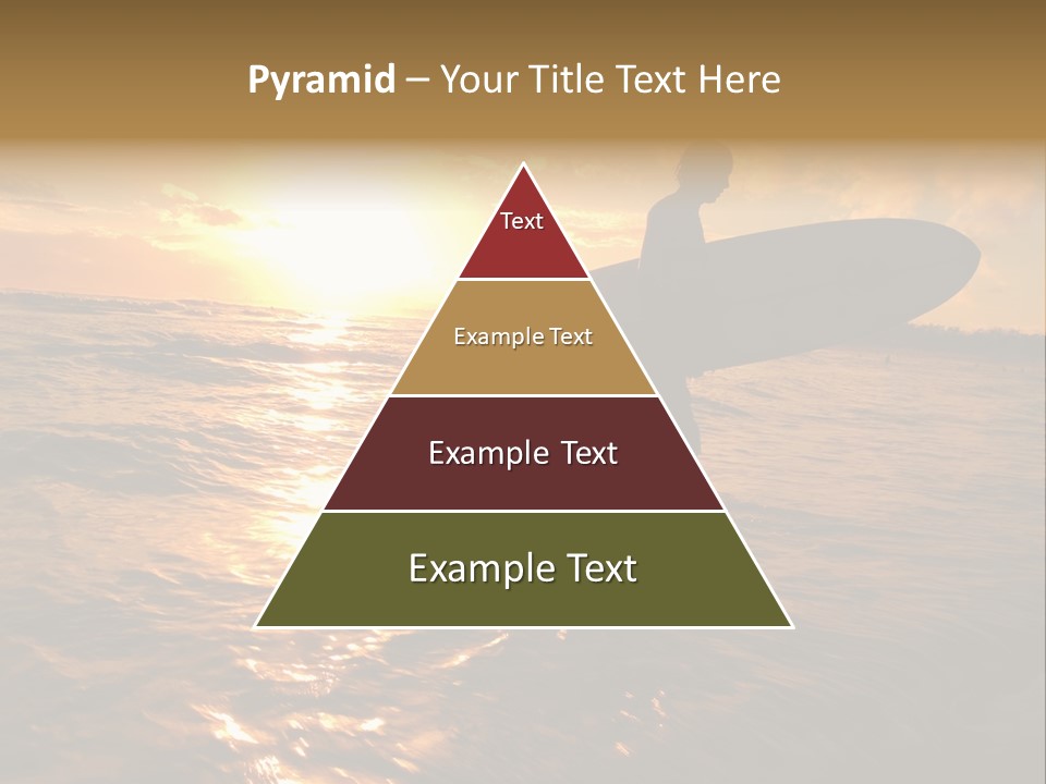 Silhouette Of Surfer At Sunset PowerPoint Template