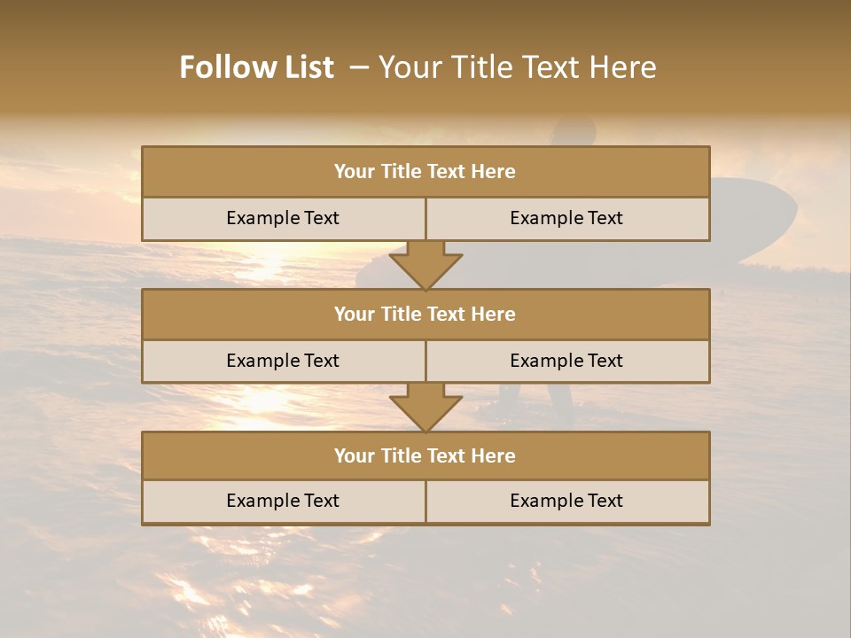 Silhouette Of Surfer At Sunset PowerPoint Template
