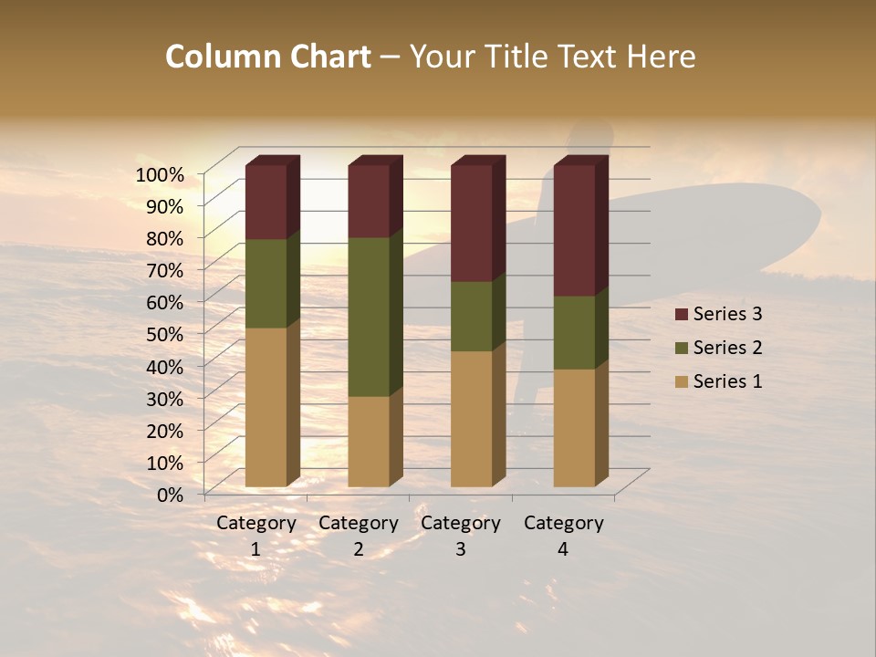 Silhouette Of Surfer At Sunset PowerPoint Template