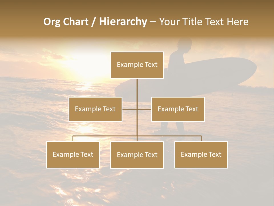 Silhouette Of Surfer At Sunset PowerPoint Template