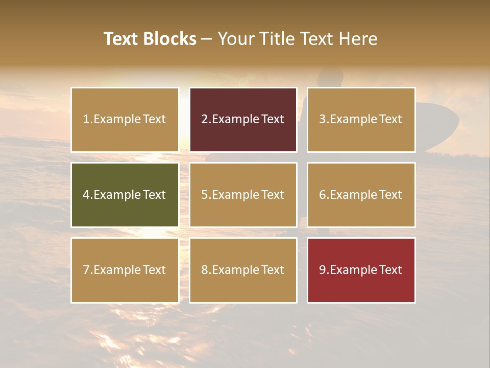 Silhouette Of Surfer At Sunset PowerPoint Template