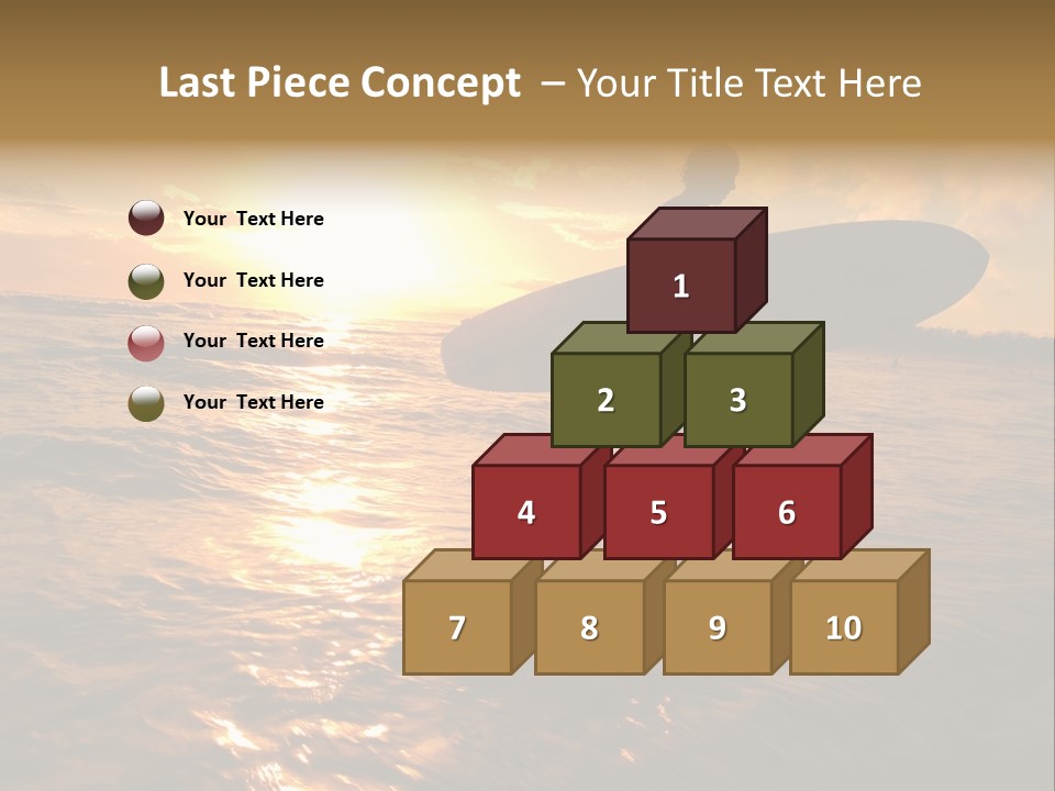 Silhouette Of Surfer At Sunset PowerPoint Template