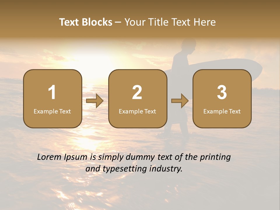 Silhouette Of Surfer At Sunset PowerPoint Template