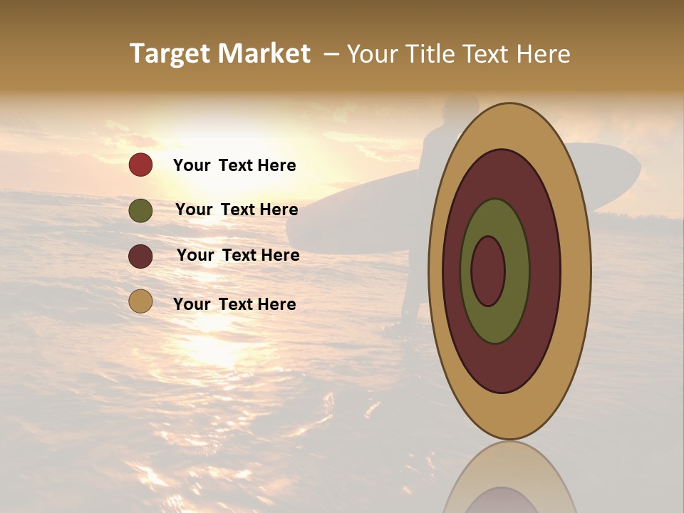 Silhouette Of Surfer At Sunset PowerPoint Template