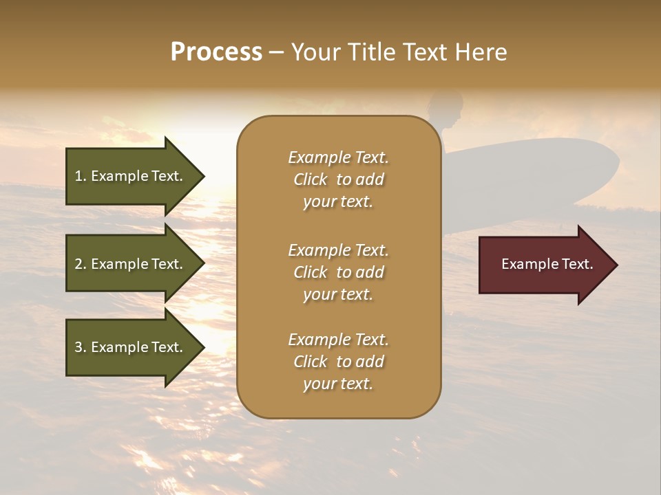 Silhouette Of Surfer At Sunset PowerPoint Template