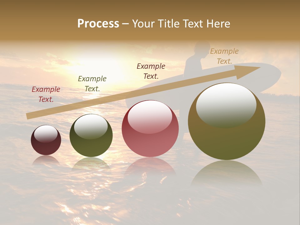 Silhouette Of Surfer At Sunset PowerPoint Template