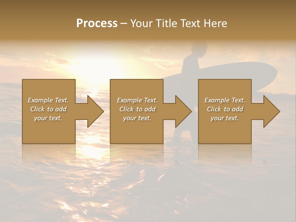 Silhouette Of Surfer At Sunset PowerPoint Template