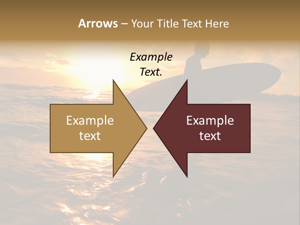 Silhouette Of Surfer At Sunset PowerPoint Template