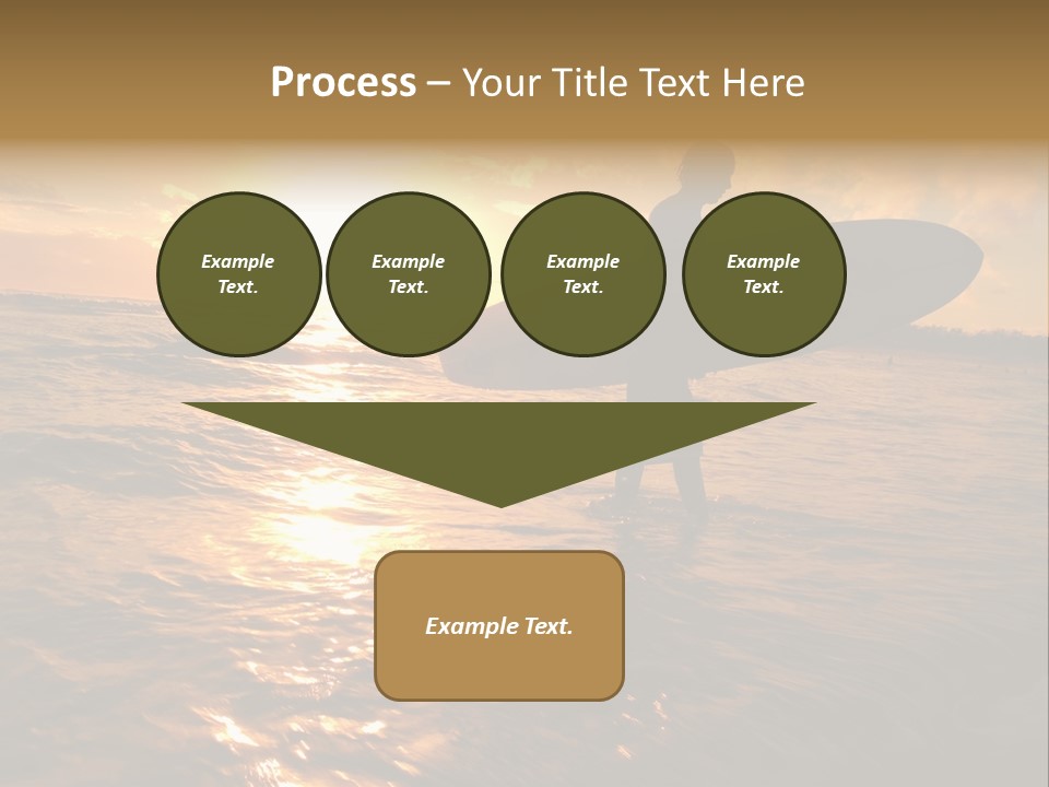 Silhouette Of Surfer At Sunset PowerPoint Template