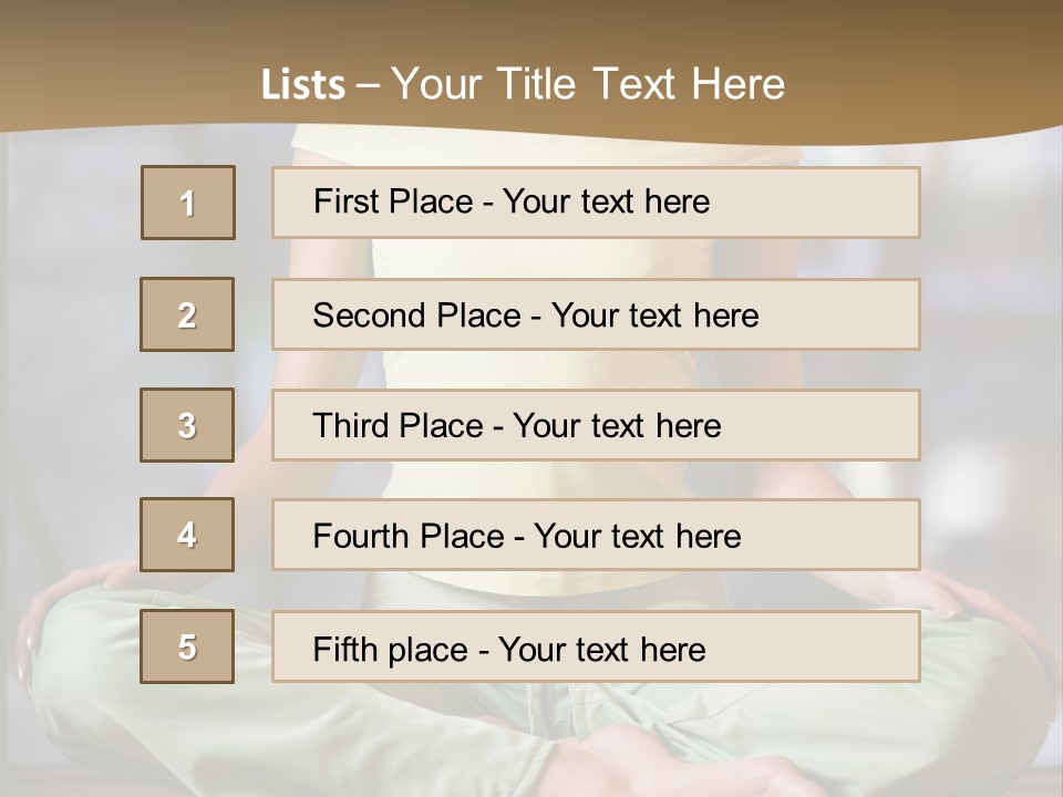 Relaxed Girl In A Lotus Pose PowerPoint Template