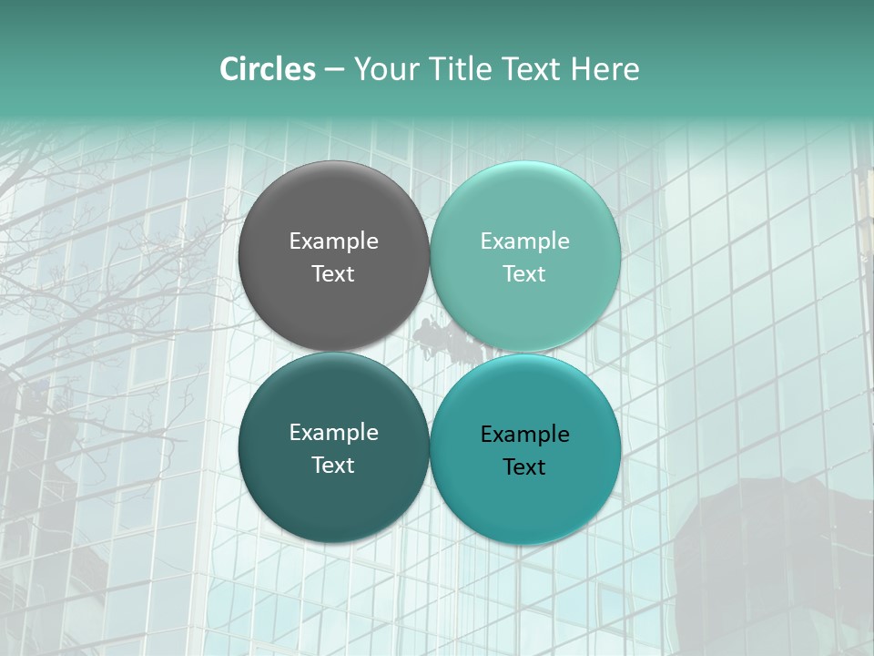 Worker Climbing At Mirror Wall Of Office Building PowerPoint Template