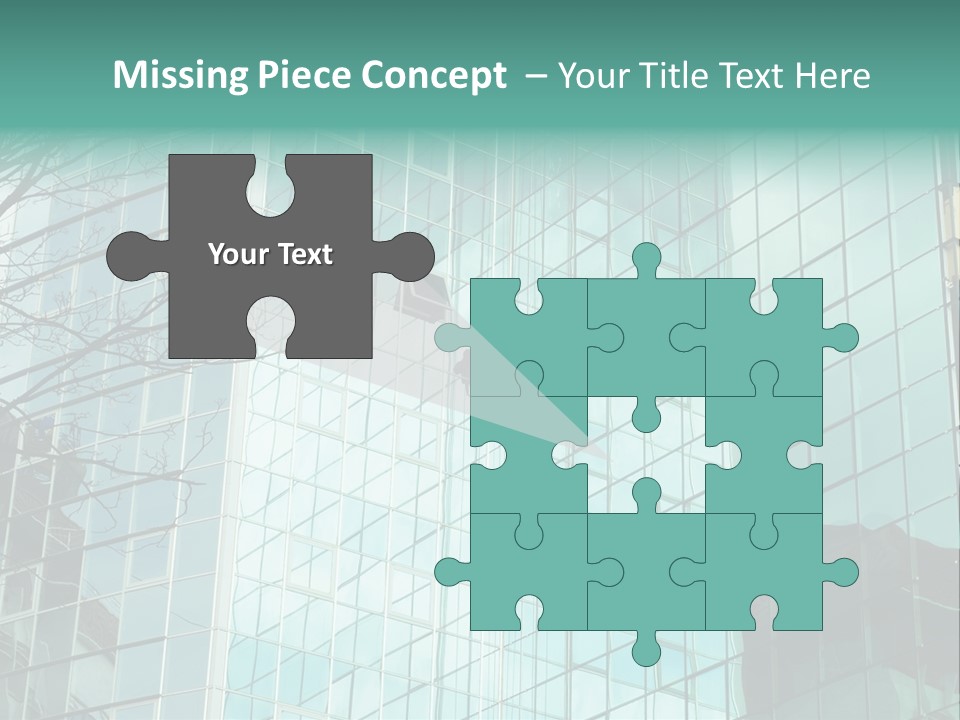 Worker Climbing At Mirror Wall Of Office Building PowerPoint Template