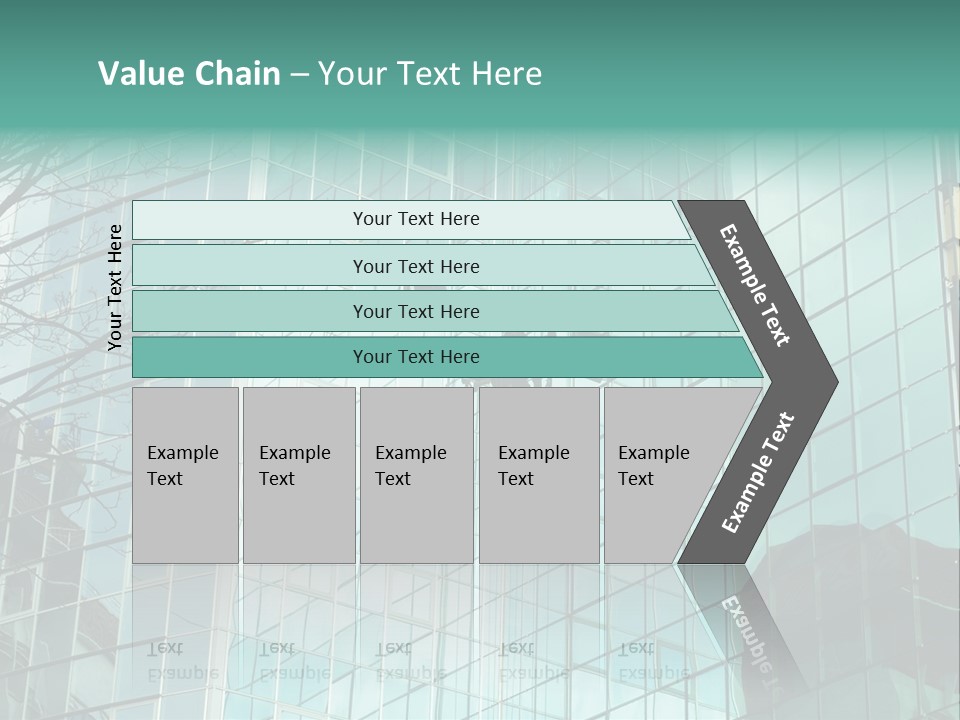 Worker Climbing At Mirror Wall Of Office Building PowerPoint Template