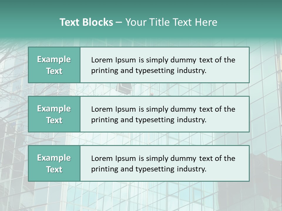 Worker Climbing At Mirror Wall Of Office Building PowerPoint Template