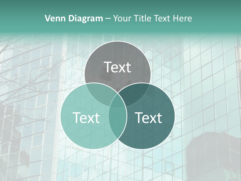 Worker Climbing At Mirror Wall Of Office Building PowerPoint Template