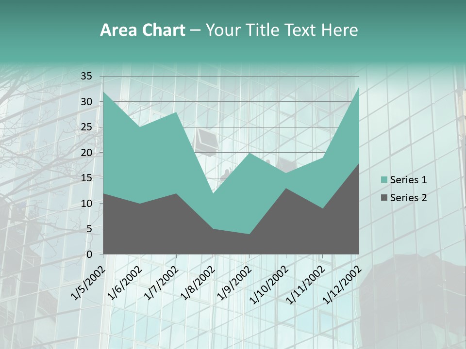 Worker Climbing At Mirror Wall Of Office Building PowerPoint Template