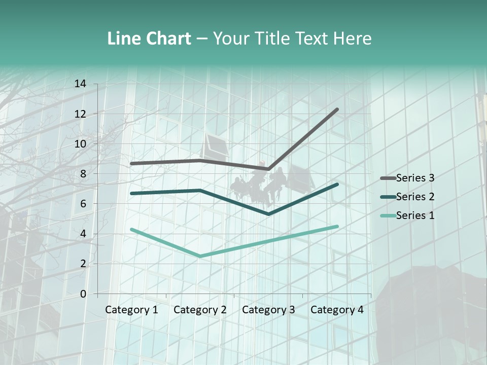 Worker Climbing At Mirror Wall Of Office Building PowerPoint Template