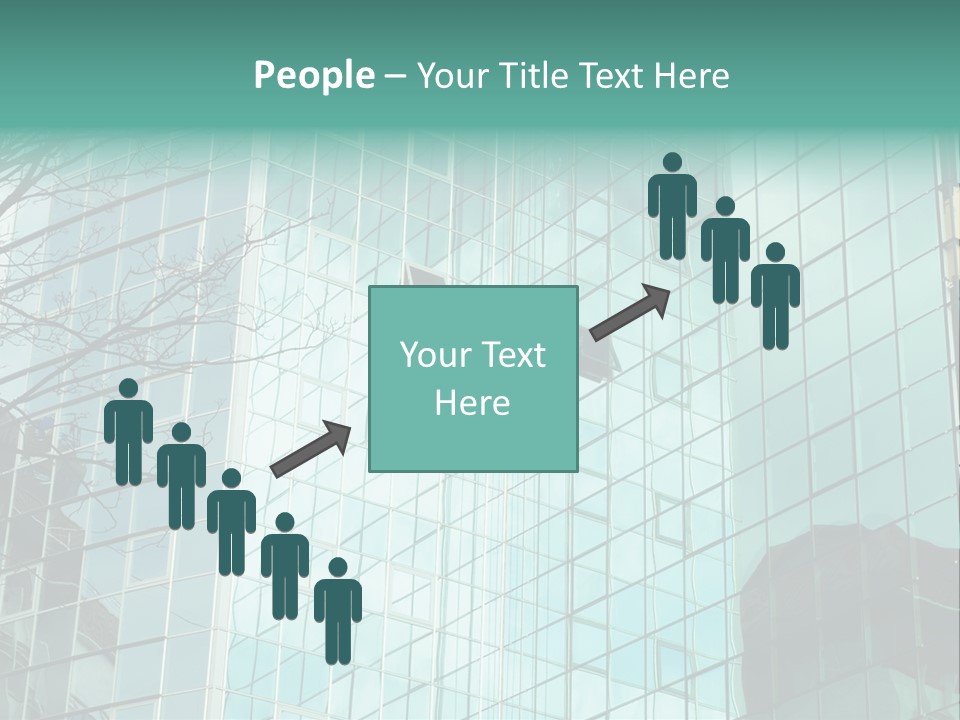 Worker Climbing At Mirror Wall Of Office Building PowerPoint Template