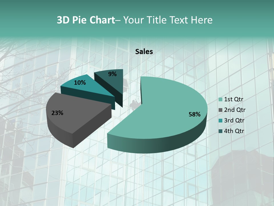 Worker Climbing At Mirror Wall Of Office Building PowerPoint Template